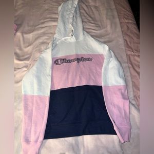 Tri colored hooded champion sweatshirt